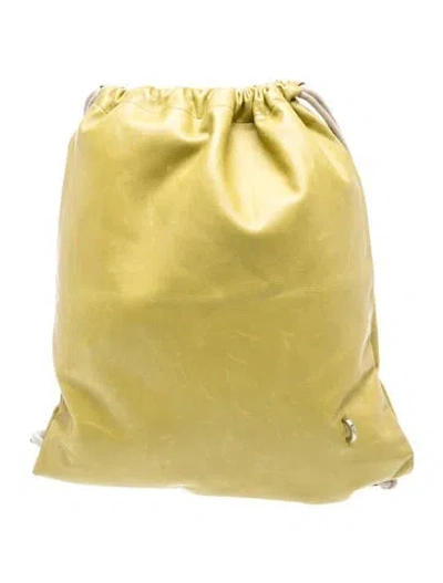 Pre-owned Rick Owens Leather Bucket Bag In Green