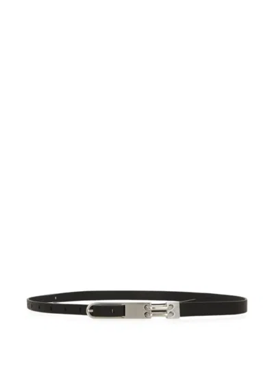 Rick Owens Leather Buckle-fastening Belt In Black