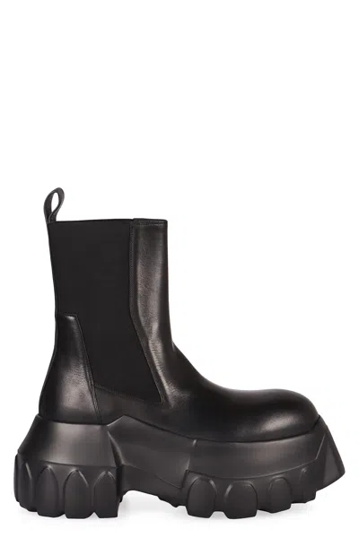 RICK OWENS LEATHER CHELSEA BOOTS