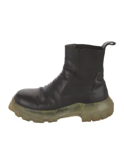 Pre-owned Rick Owens Leather Chelsea Boots In Black