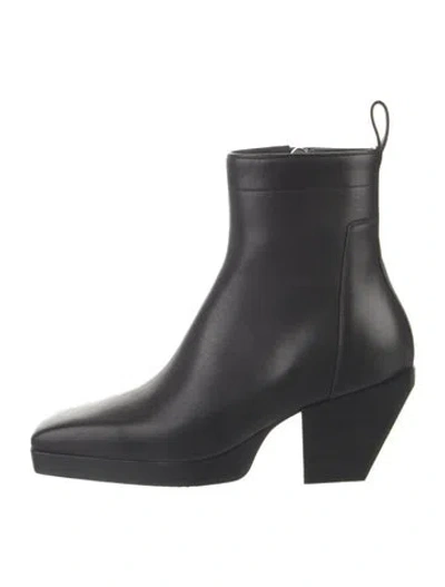 Pre-owned Rick Owens Leather Chelsea Boots In Black