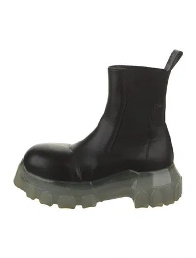 Pre-owned Rick Owens Leather Chelsea Boots In Black