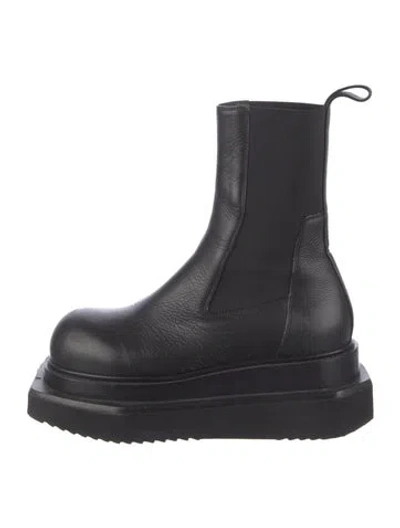Pre-owned Rick Owens Leather Chelsea Boots In Black