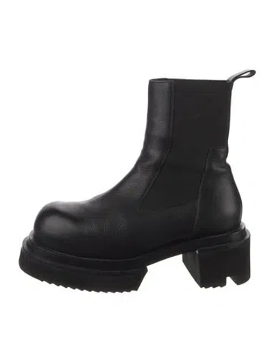 Pre-owned Rick Owens Leather Chelsea Boots In Black