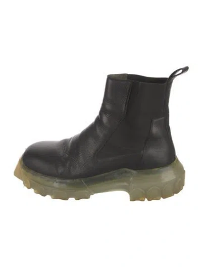 Pre-owned Rick Owens Leather Chelsea Boots In Black