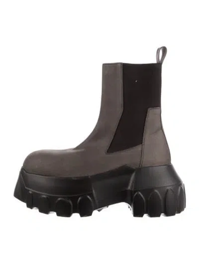 Pre-owned Rick Owens Leather Chelsea Boots In Black