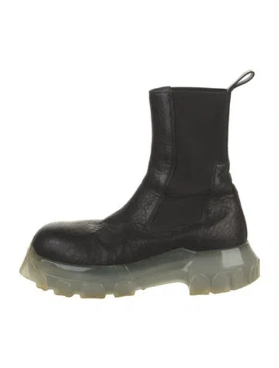 Pre-owned Rick Owens Leather Chelsea Boots In Black