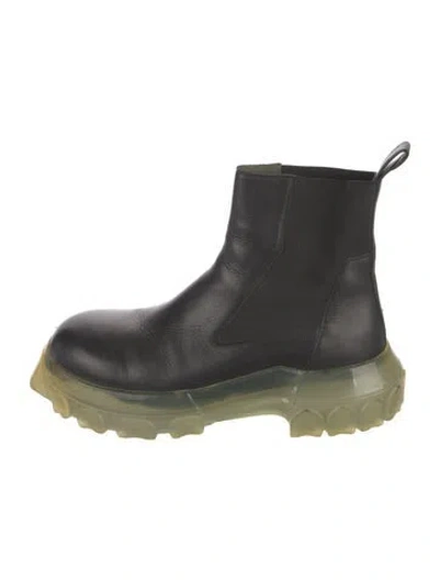 Pre-owned Rick Owens Leather Chelsea Boots In Black