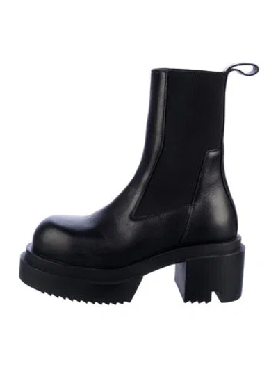 Pre-owned Rick Owens Leather Chelsea Boots In Black
