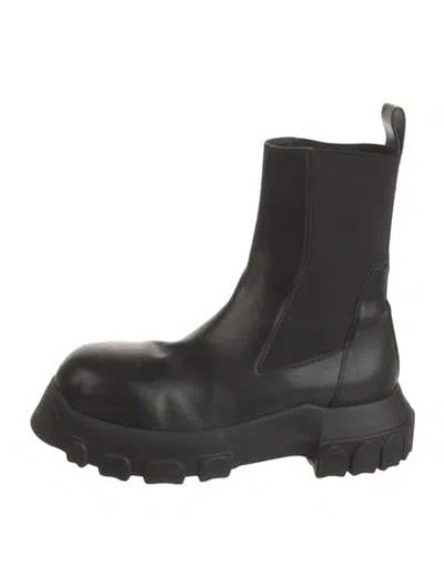 Pre-owned Rick Owens Leather Chelsea Boots In Black