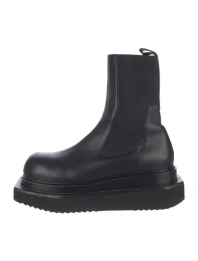 Pre-owned Rick Owens Leather Chelsea Boots In Black