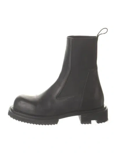 Pre-owned Rick Owens Leather Chelsea Boots In Black