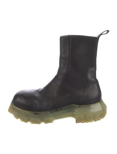 Pre-owned Rick Owens Leather Chelsea Boots In Black