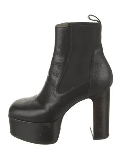 Pre-owned Rick Owens Leather Chelsea Boots In Black