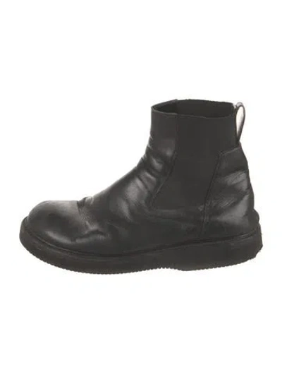 Pre-owned Rick Owens Leather Chelsea Boots In Black