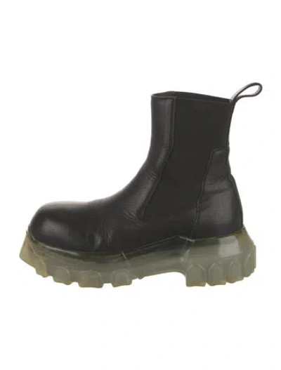 Pre-owned Rick Owens Leather Chelsea Boots In Black