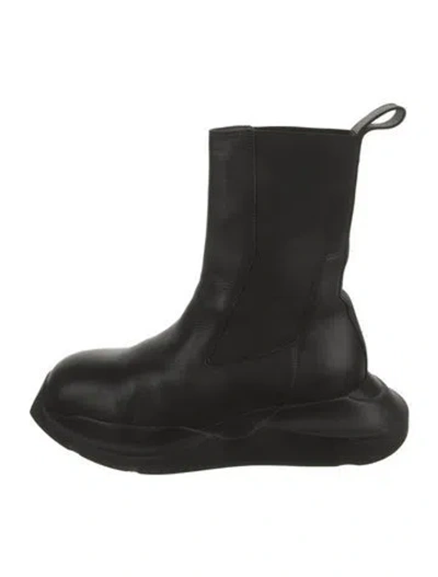 Pre-owned Rick Owens Leather Chelsea Boots In Black