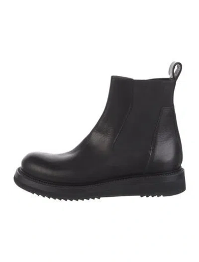 Pre-owned Rick Owens Leather Chelsea Boots In Black
