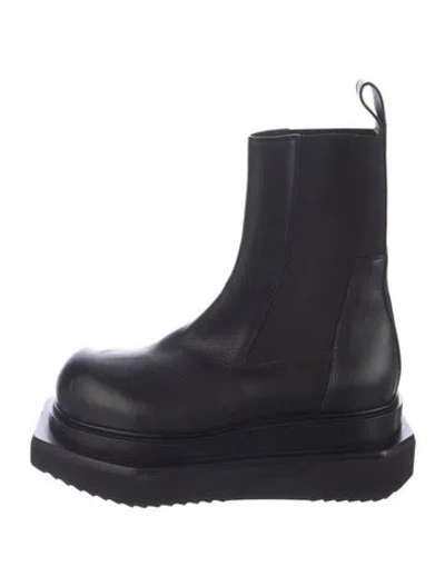 Pre-owned Rick Owens Leather Chelsea Boots In Black