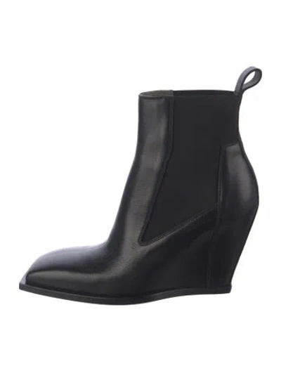 Pre-owned Rick Owens Leather Chelsea Boots In Black