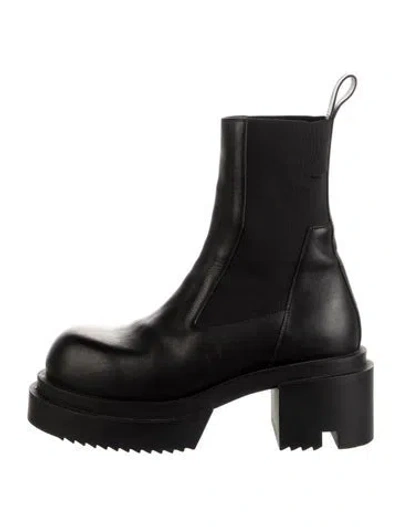 Pre-owned Rick Owens Leather Chelsea Boots In Black