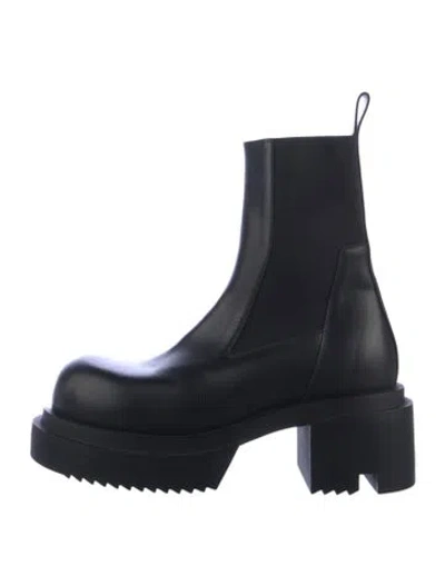 Pre-owned Rick Owens Leather Chelsea Boots In Black