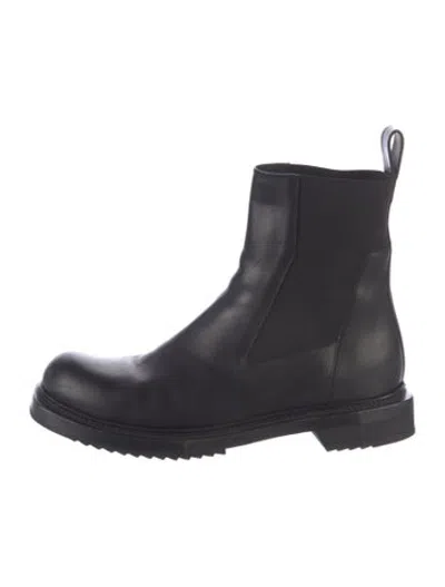 Pre-owned Rick Owens Leather Chelsea Boots In Black