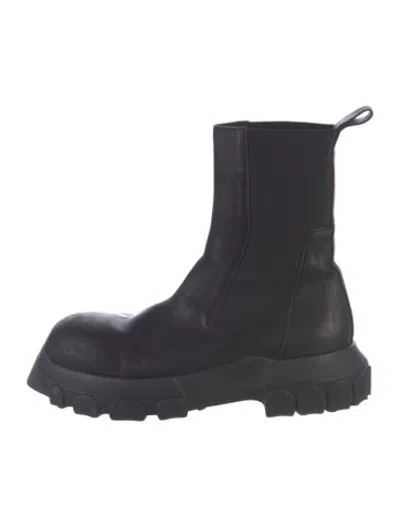 Pre-owned Rick Owens Leather Chelsea Boots In Black