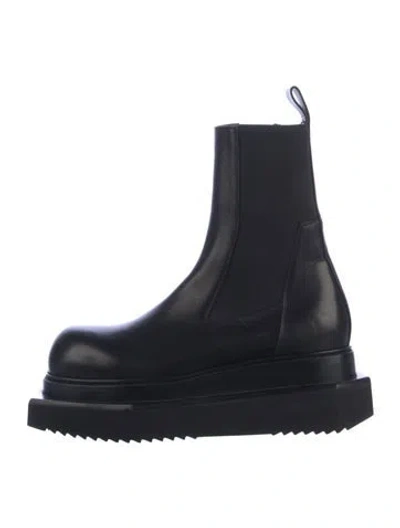 Pre-owned Rick Owens Leather Chelsea Boots In Black/blue