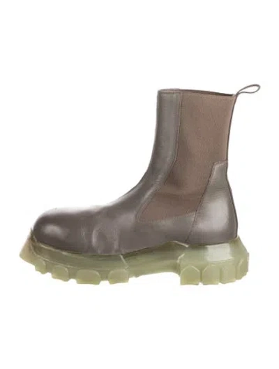 Pre-owned Rick Owens Leather Chelsea Boots In Grey