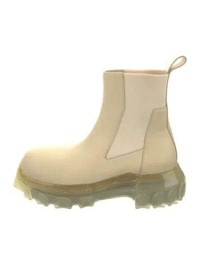 Pre-owned Rick Owens Leather Chelsea Boots In Neutral