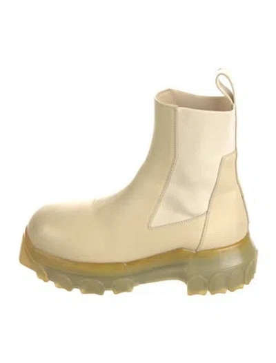 Pre-owned Rick Owens Leather Chelsea Boots In Neutral