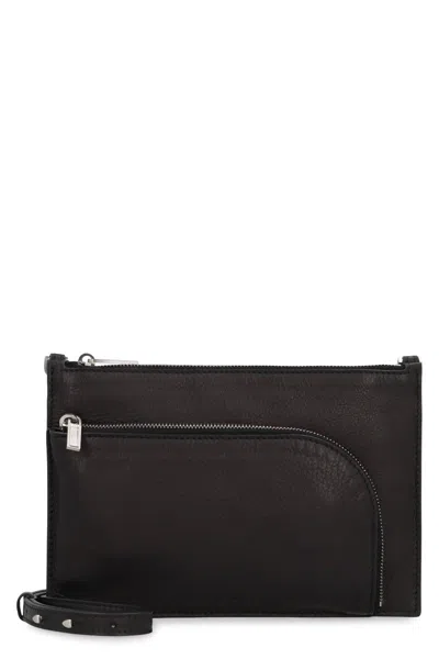 Rick Owens Leather Clutch In Black