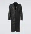 Rick Owens Black Hollywood Lido Leather Coat In Black