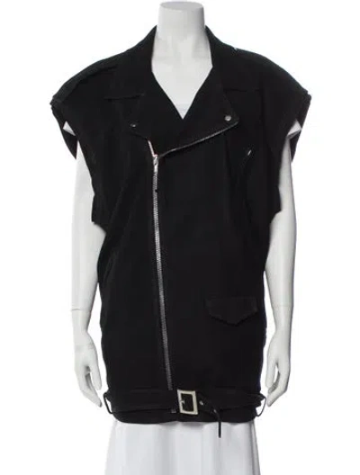 Pre-owned Rick Owens Leather Coat In Black