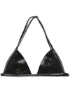 Rick Owens Leather Crop Top In Black