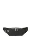 Rick Owens Calf Leather Belt Bag With Adjustable Strap In Black