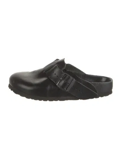 Pre-owned Rick Owens Leather Flats In Black