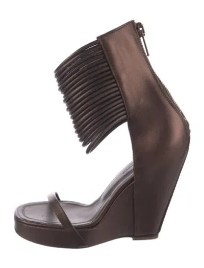 Pre-owned Rick Owens Leather Gladiator Sandals