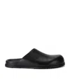 Rick Owens Granola Leather Mules In Black