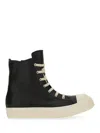 Rick Owens Men Leather High-top Sneakers