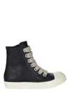 Rick Owens High-top Sneakers With Textured Laces In Black