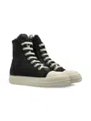 Rick Owens Leather High-top Sneakers In Black