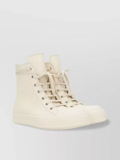 RICK OWENS LEATHER HIGH TOP SNEAKERS