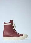 Rick Owens Round Toe High Top Casual Shoes In Red