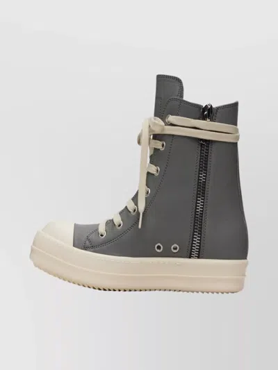 Rick Owens Leather High-top Sneakers Rubber Outsole In Multi