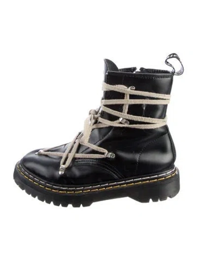Pre-owned Rick Owens Leather Hiking Boots In Black