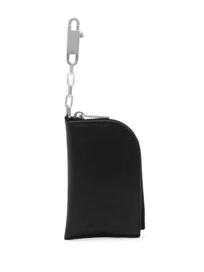 Rick Owens Leather Hook Wallet In Black