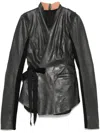 Rick Owens Leather Jacket In 黑色