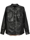 Rick Owens Leather Jacket In Black
